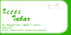 kitti tabar business card
